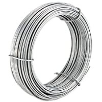 Amagabeli 1.8MM X 250M Alambre de Hierro Galvanizado 5KG Rollo de Alambre Recubierto Alambre de Jardín Esgrima Plata…